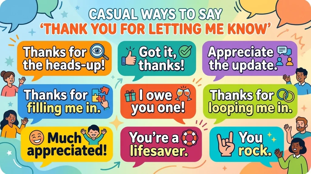 Casual Ways to Say Thank You for Letting Me Know