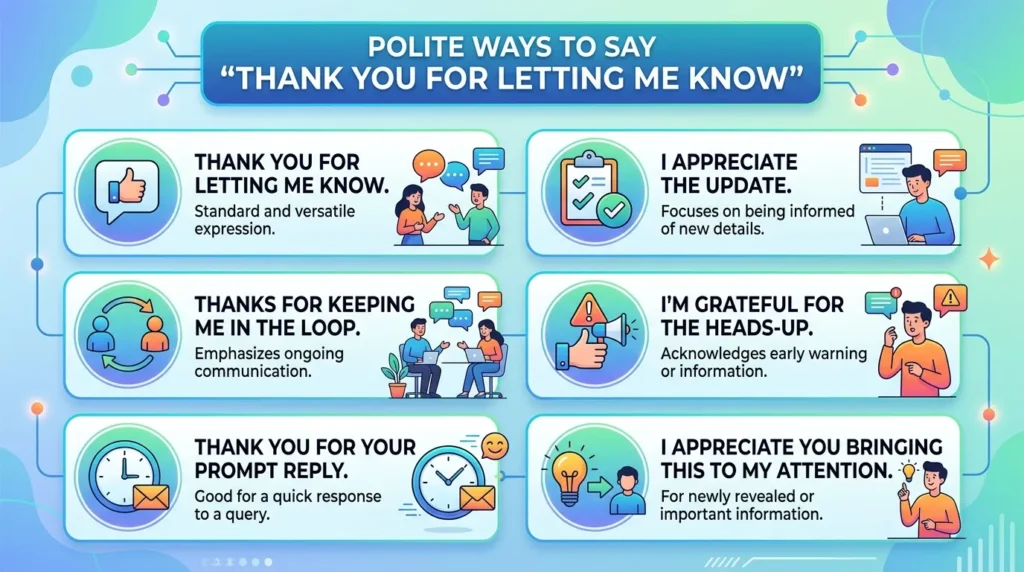 Polite Ways to Say Thank You for Letting Me Know