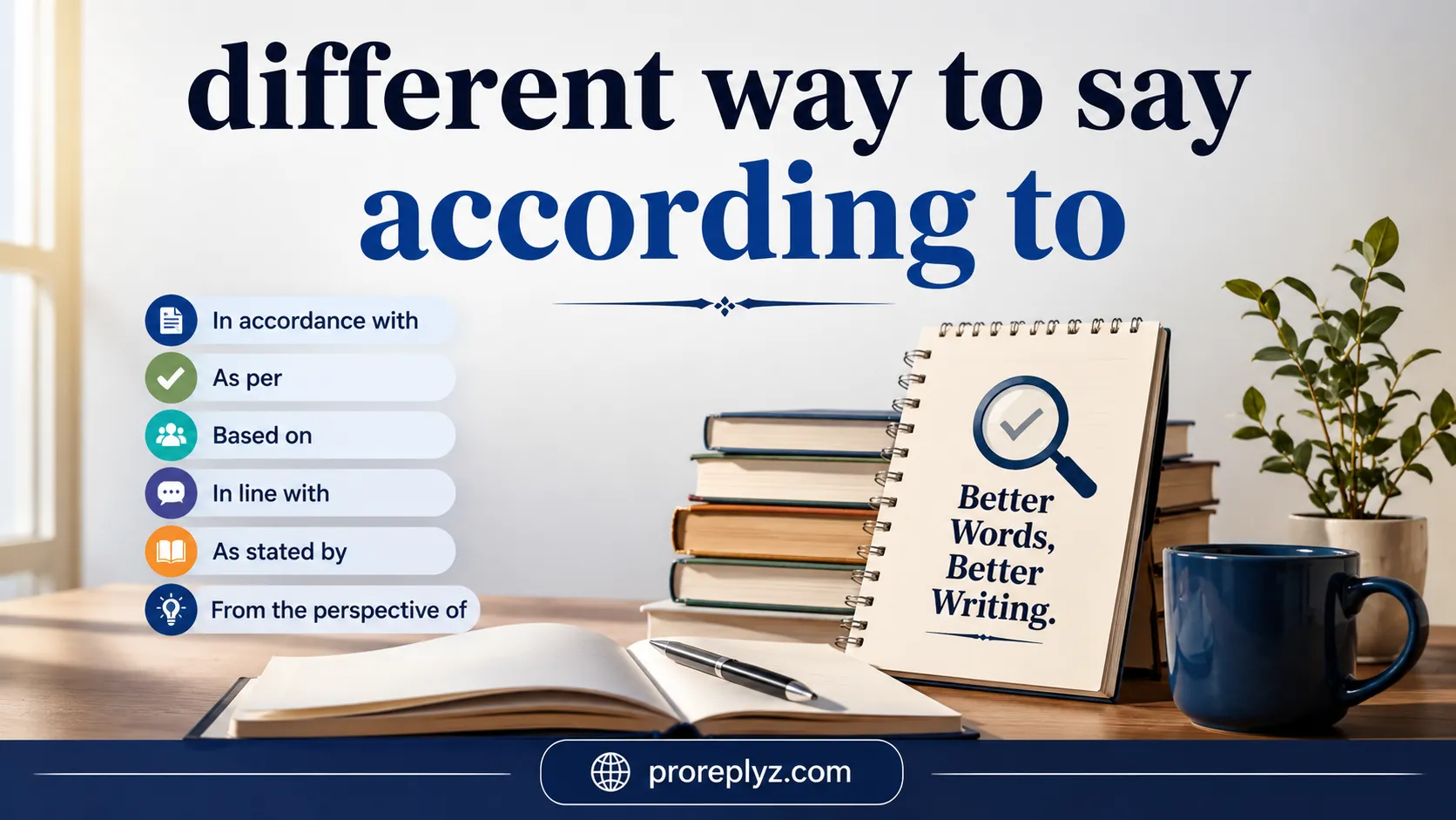 Different Way to Say According To